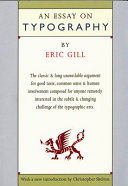 cover for An Essay on Typography by Eric Gill